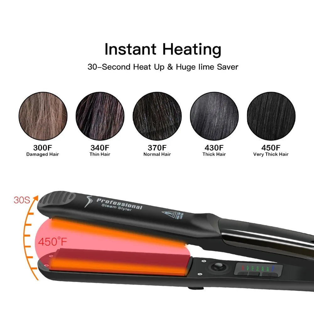 Steam Hair Straightener Ceramic Vapor