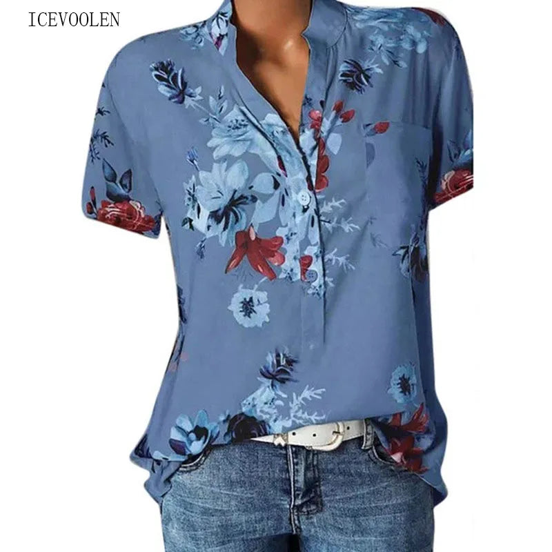 Elegant women's printed casual shirt