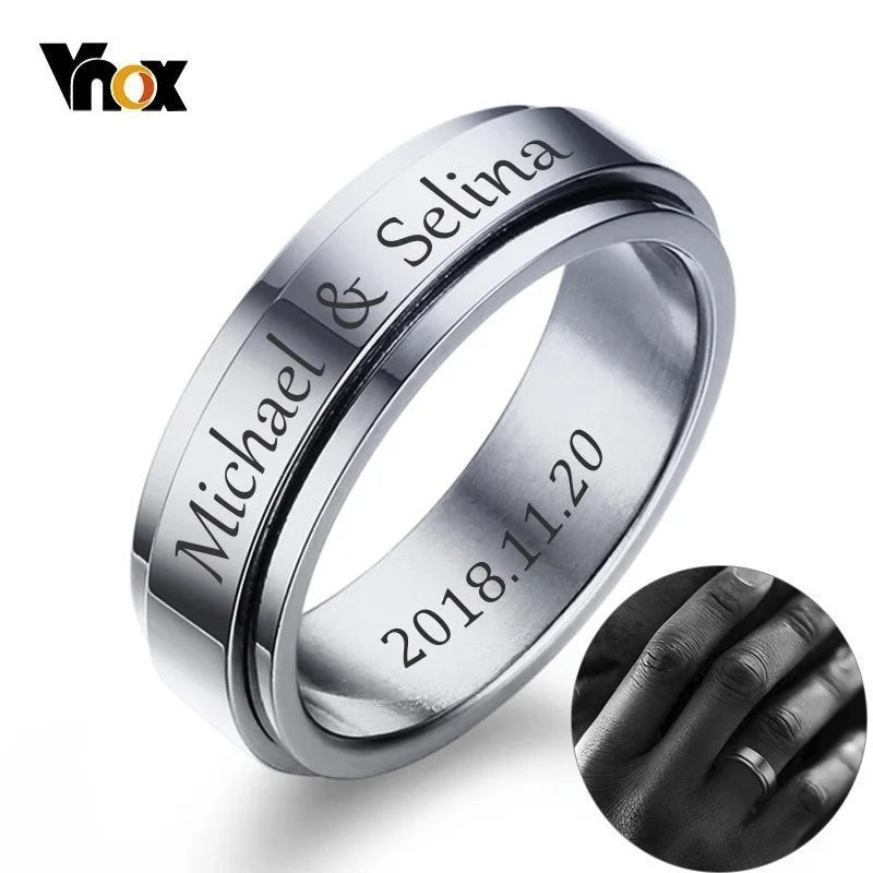 Unisex Personalized Spinner Ring