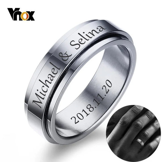 Unisex Personalized Spinner Ring