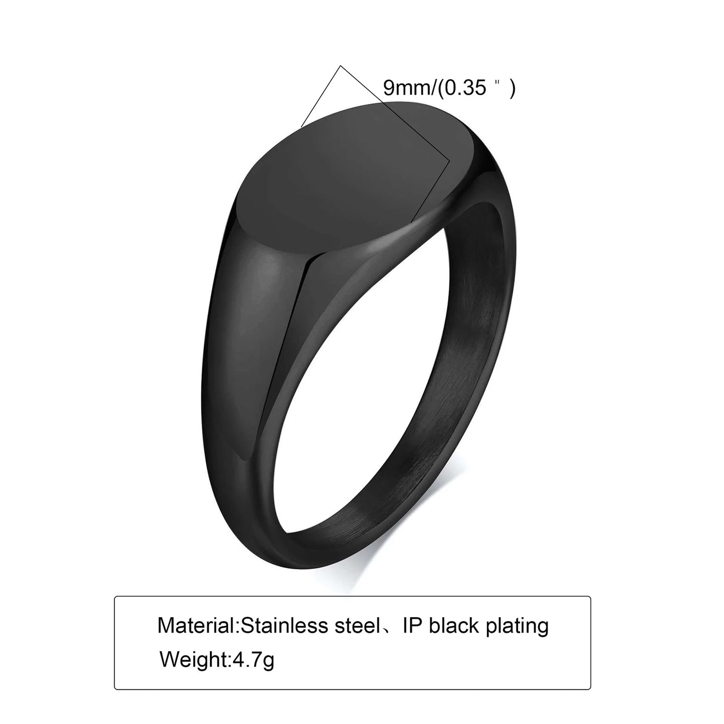 Classic Hipster Unisex Square Signet Ring