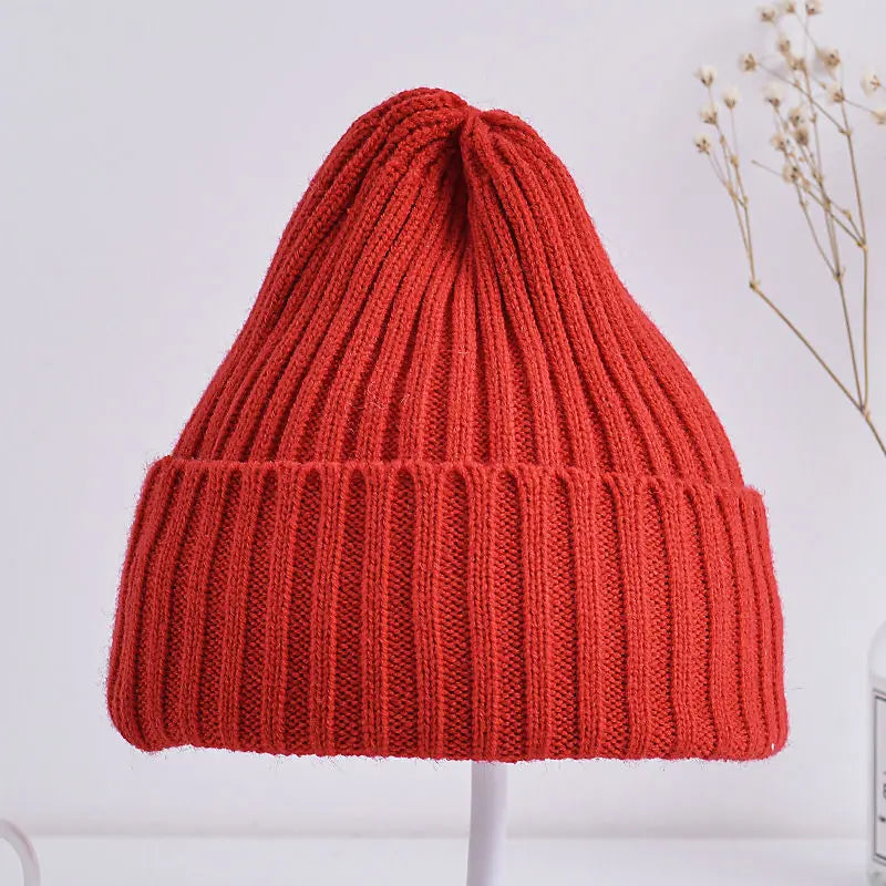 Kids Ribbed Knitted Beanie Hats