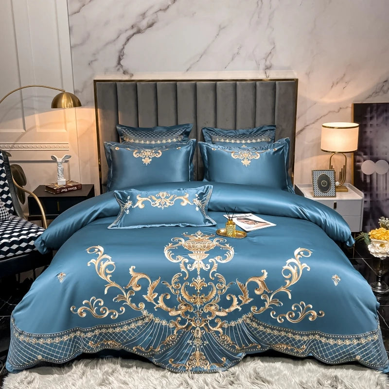 Luxury Royal Gold Embroidery Bed Set