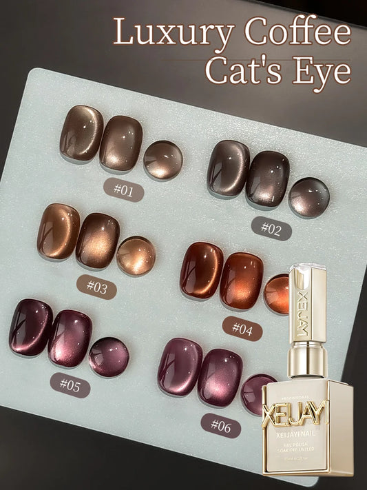 Luxury Coffee Cat's Eye Nail Gel Polish Set
