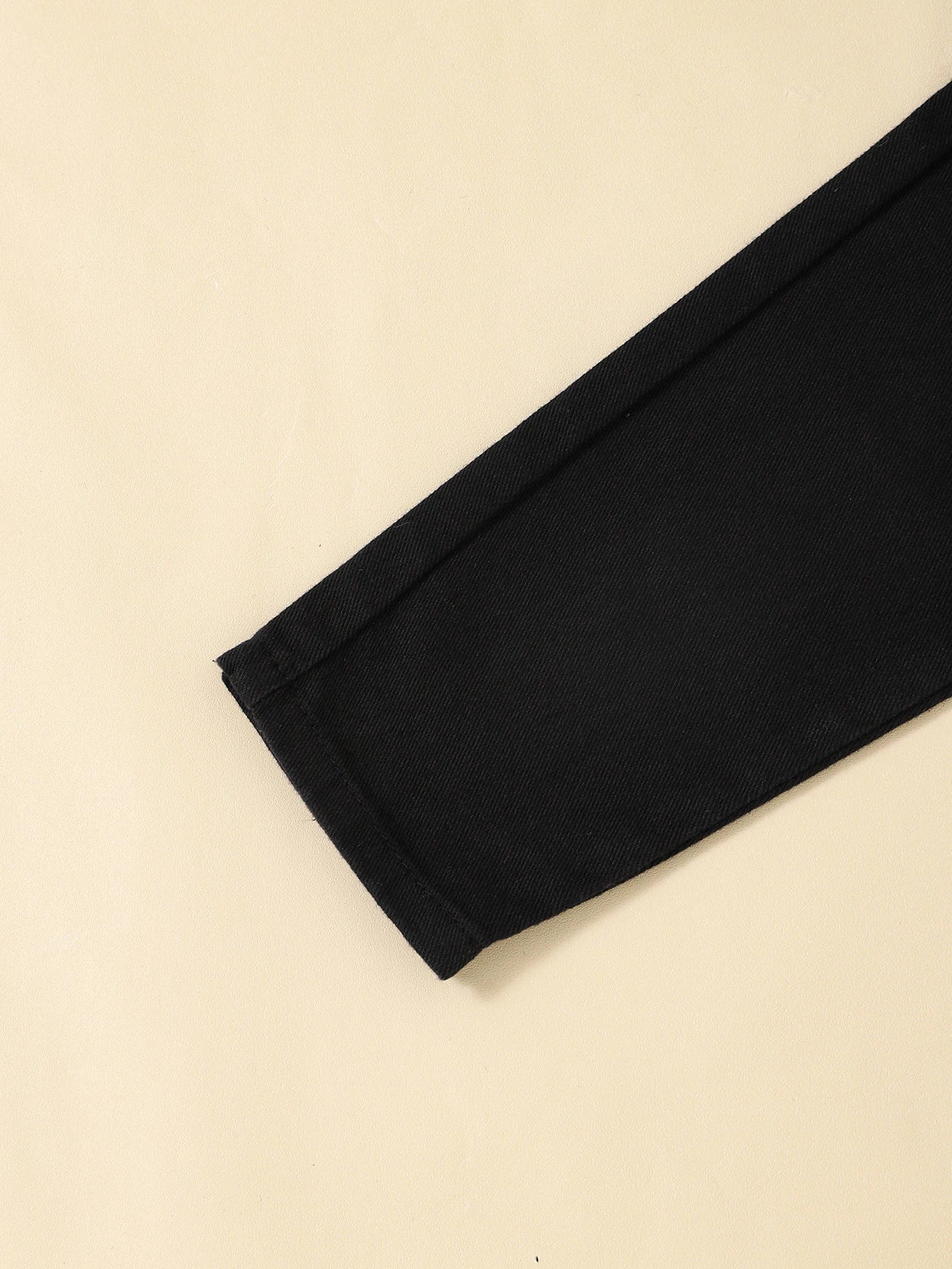 Copper buckle denim cotton pants