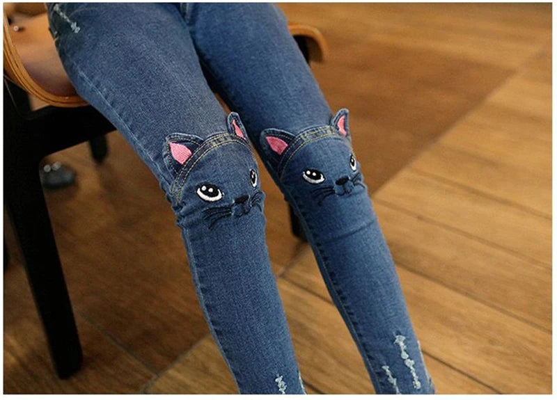 Casual Denim Long Fashion Kids Skinny Trousers
