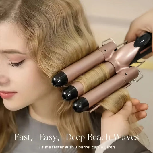 Electric Curling Stick Egg Roll Korean Style Water Ripple Perm Three-tube Curling Iron Wave Waver Styling Tools Hair Styler Wand