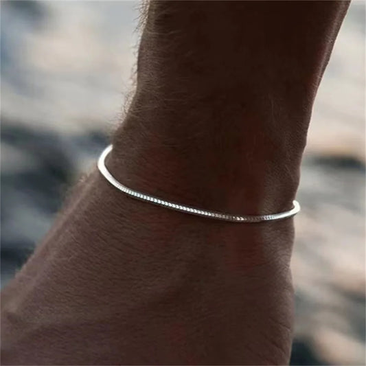 Square Snake Bone Chain Bracelet