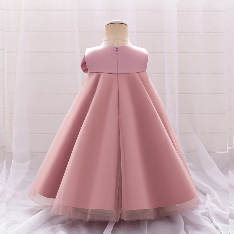 Big Bow Luxury Baptism Ball Gown Princess Dress