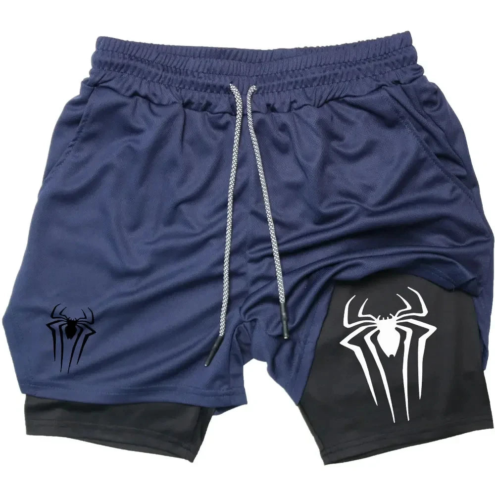 Men Spider Printed GYM Casual Sports Shorts