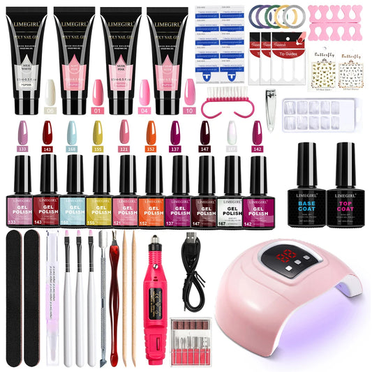Limegirl Nail Gel Polish Kit With USB UV Lamp