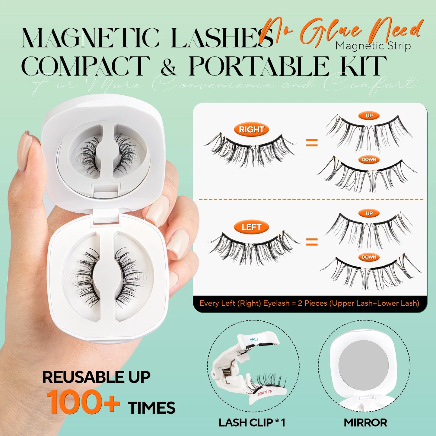Magnetic No Glue Needed Reusable Eyelashes