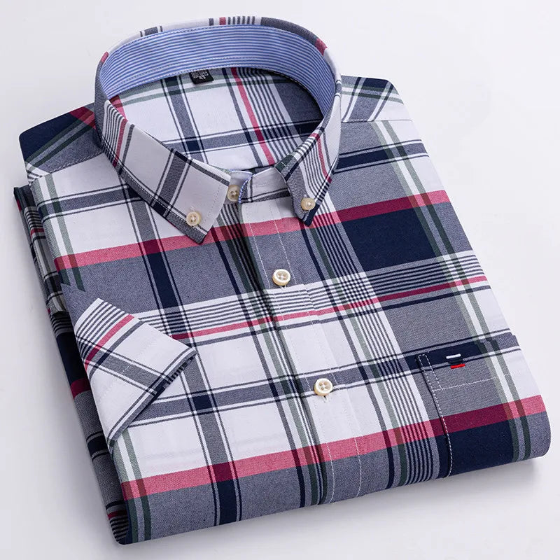 Oxford Style Short Sleeve Shirt For Men