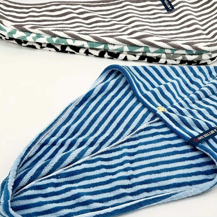 Stripped Microfiber Hair Dry Towel