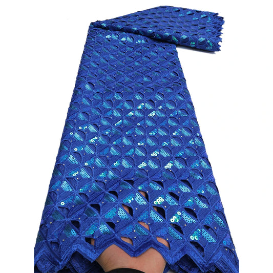 Wholesale Handcut lace fabric African organza lace with lots of sequins high quality and exclusive for wedding big occasion