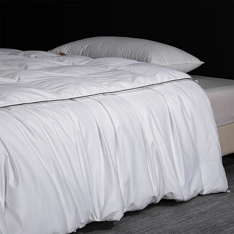 4-Season Luxury: 95% 5A Goose Down + Pure Mulberry Silk Duvet Set | 800+ Fill Power & Breathable