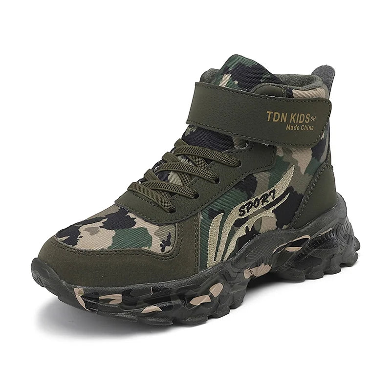 Winter Camouflage Faux Fur Boots For Kids