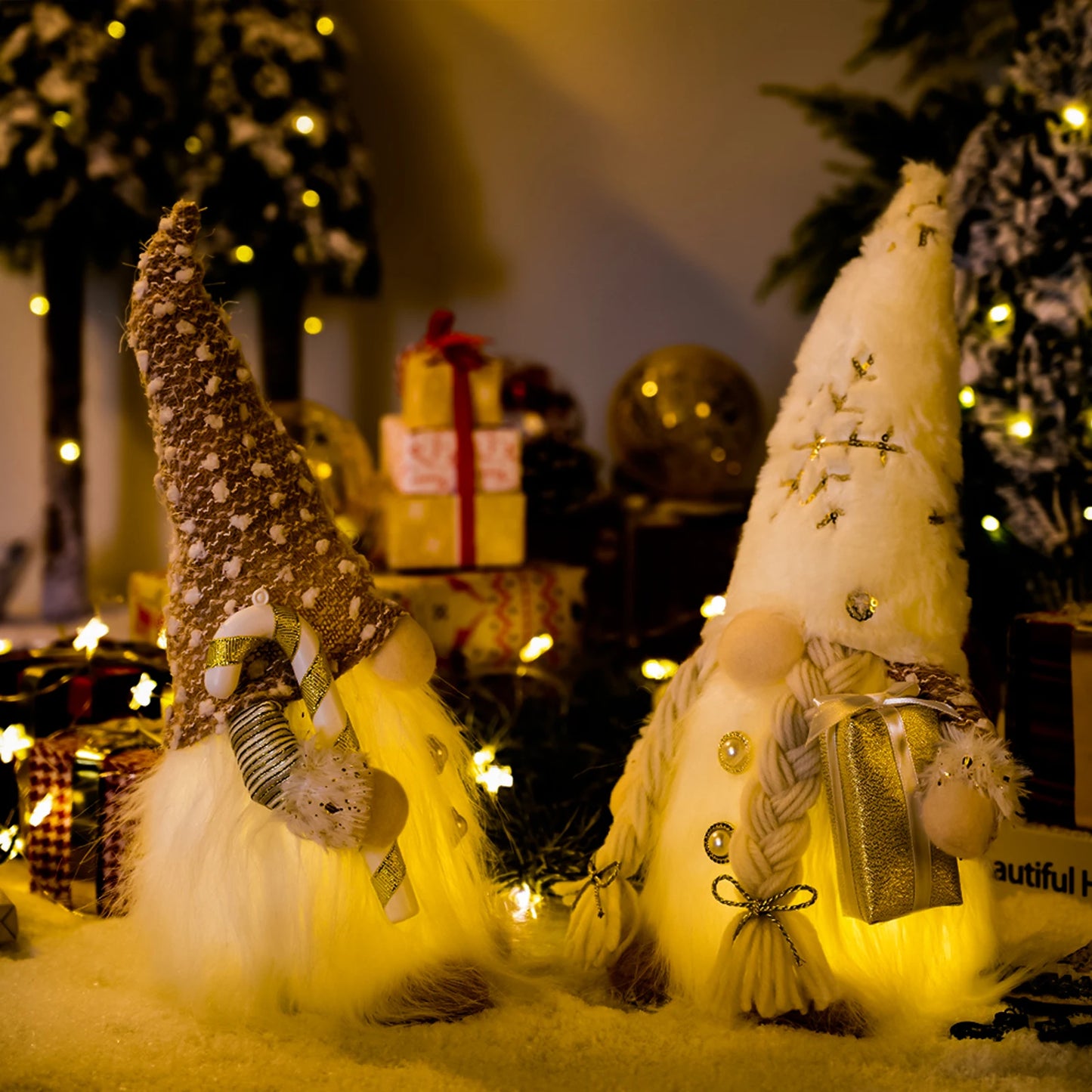 Glowing Gnome Christmas Faceless Doll