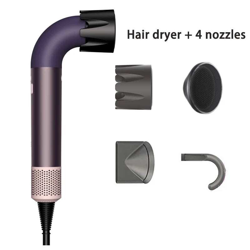 Hair dryer, 1400W high power, quick drying, lightweight body, low noise, comes with multiple types of air nozzles.