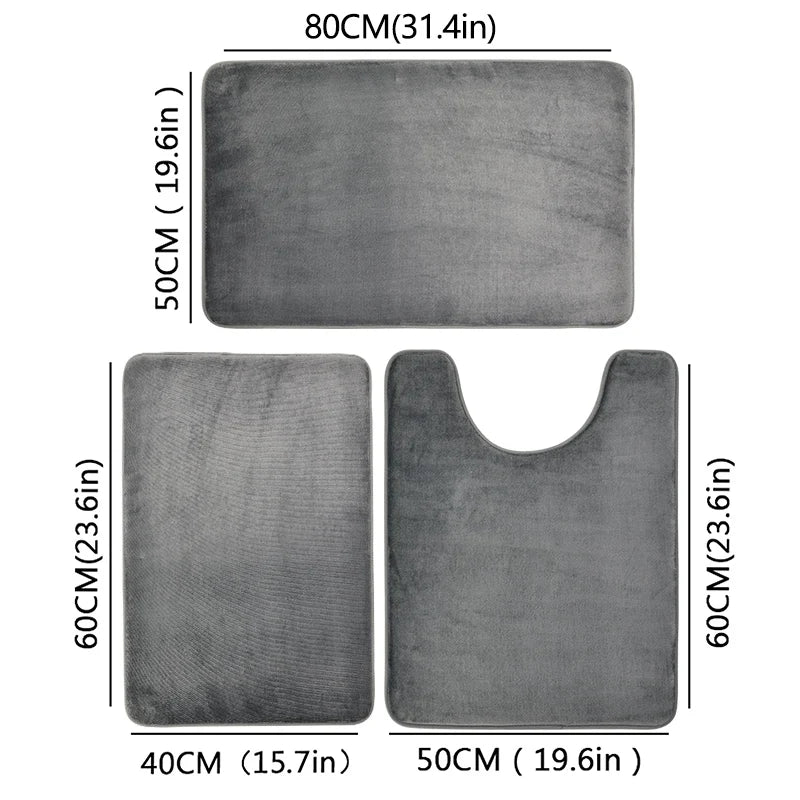 Three Piece Toilet, Bath Floor Mat