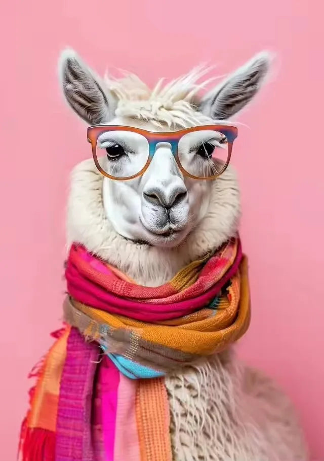 Charming Cheetah Drink Coffee Canvas Art Print,Frameless Poster, Perfect for Animal Lovers, Wall Decor for Home, Office, Cafe