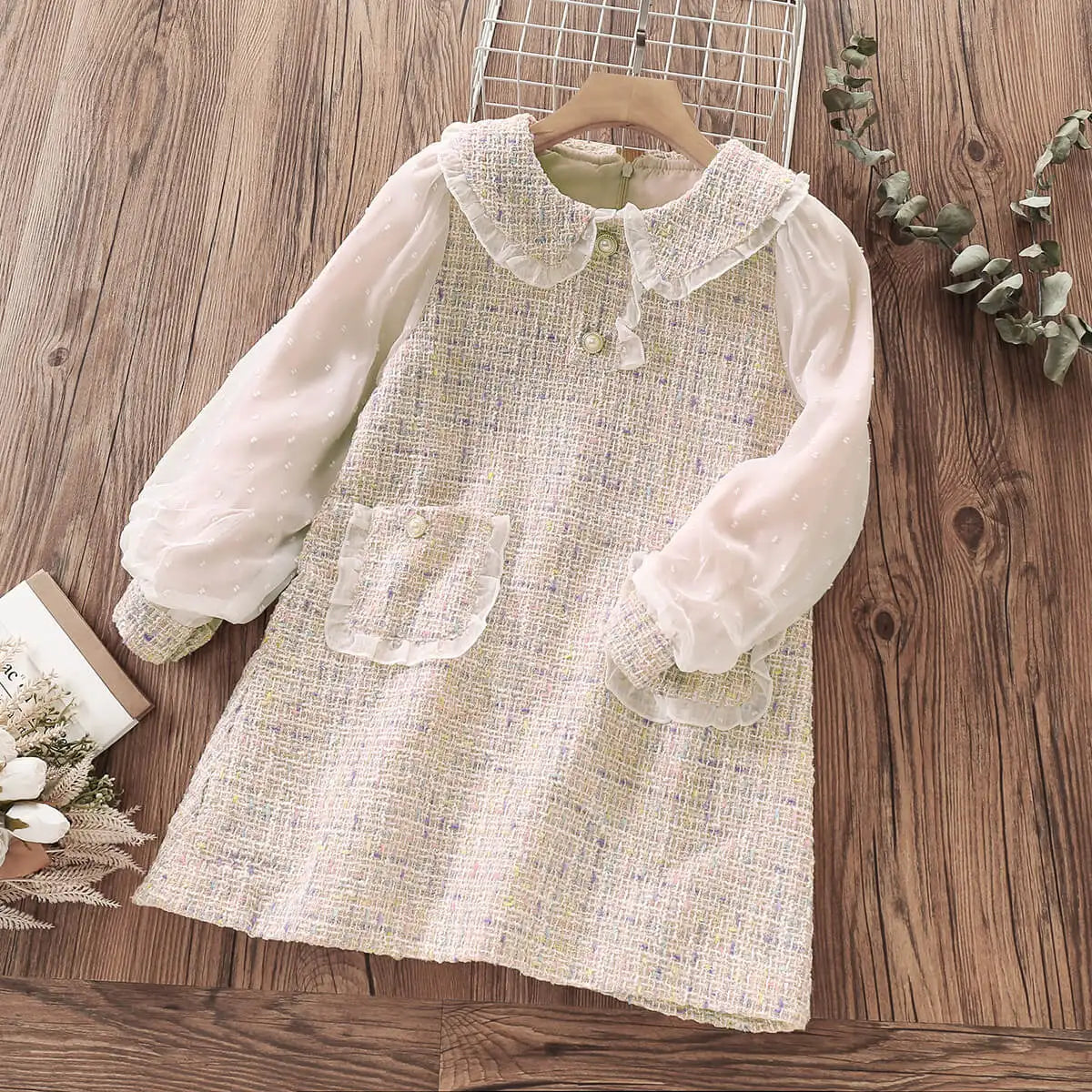 Flower Cute Lace Voile Floral Embroidery Dress