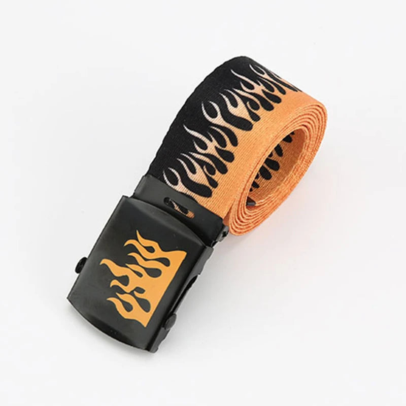 Punk Style Flame Hip-hop Decoration Durable Belt