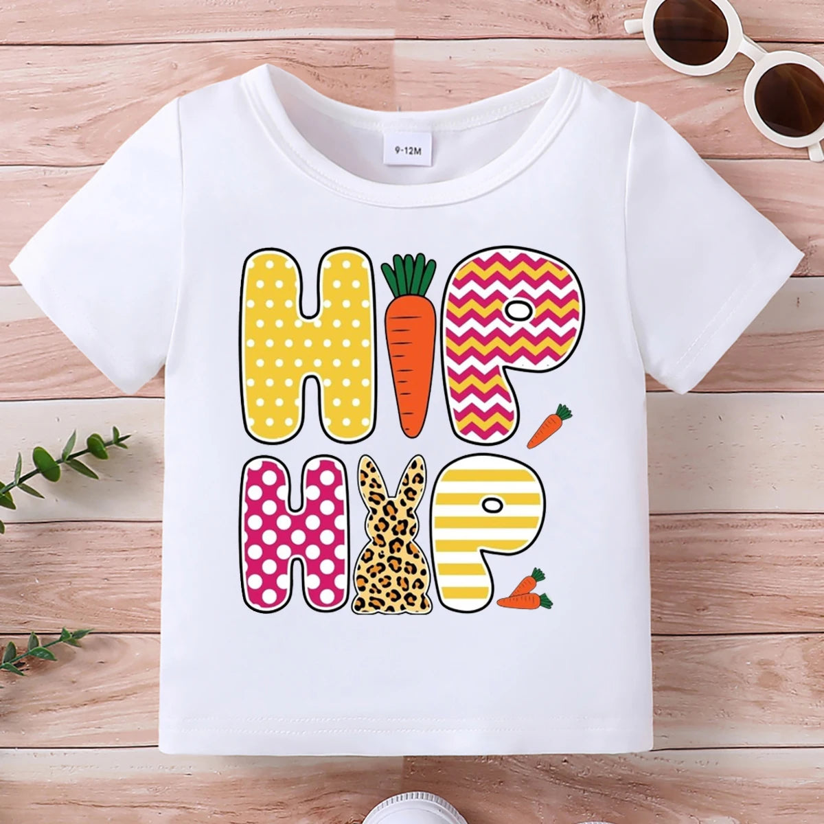 Cartoon Rabbit Letter Pattern Tops