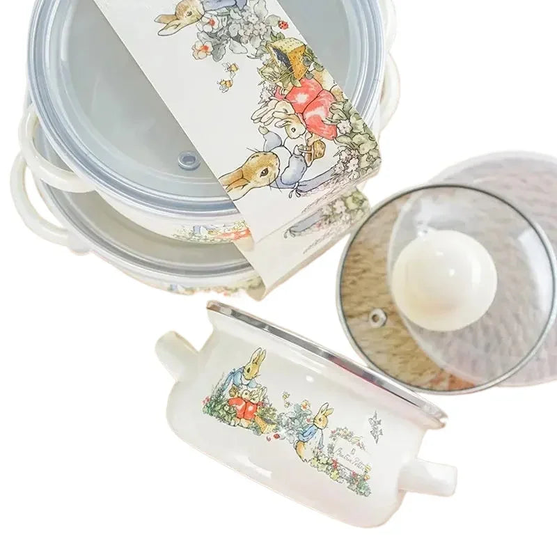 Kitchen Cookware Enameled Enamel Pots and Pans Baby Complementary Bowl Tableware Soup Pots and Pans Open-flame Induction Cooker