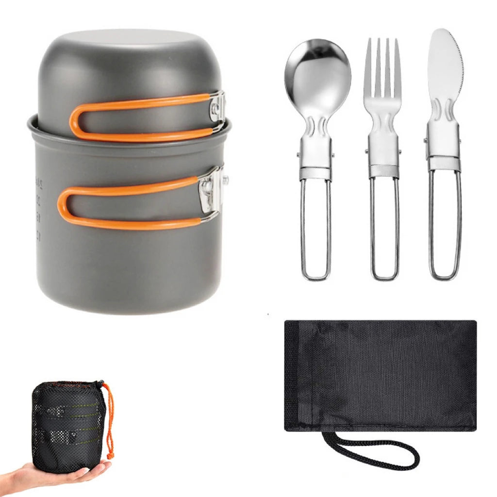 Camping Cookware Kit Outdoor Travel Cooking Set Pot Set Ultralight Outdoor Tableware Set Tourism Equipment For Hiking Picnic