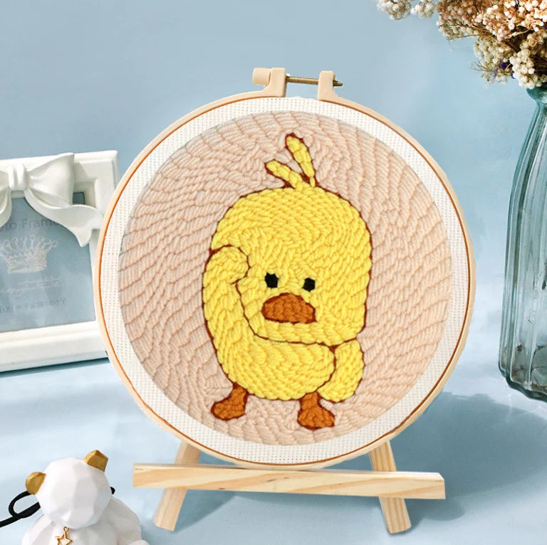 GATYZTORY DIY Animals Embroidery Kit Stitching Punch Needle Craft Pattern Printed Needlework Cross Stitch children Art