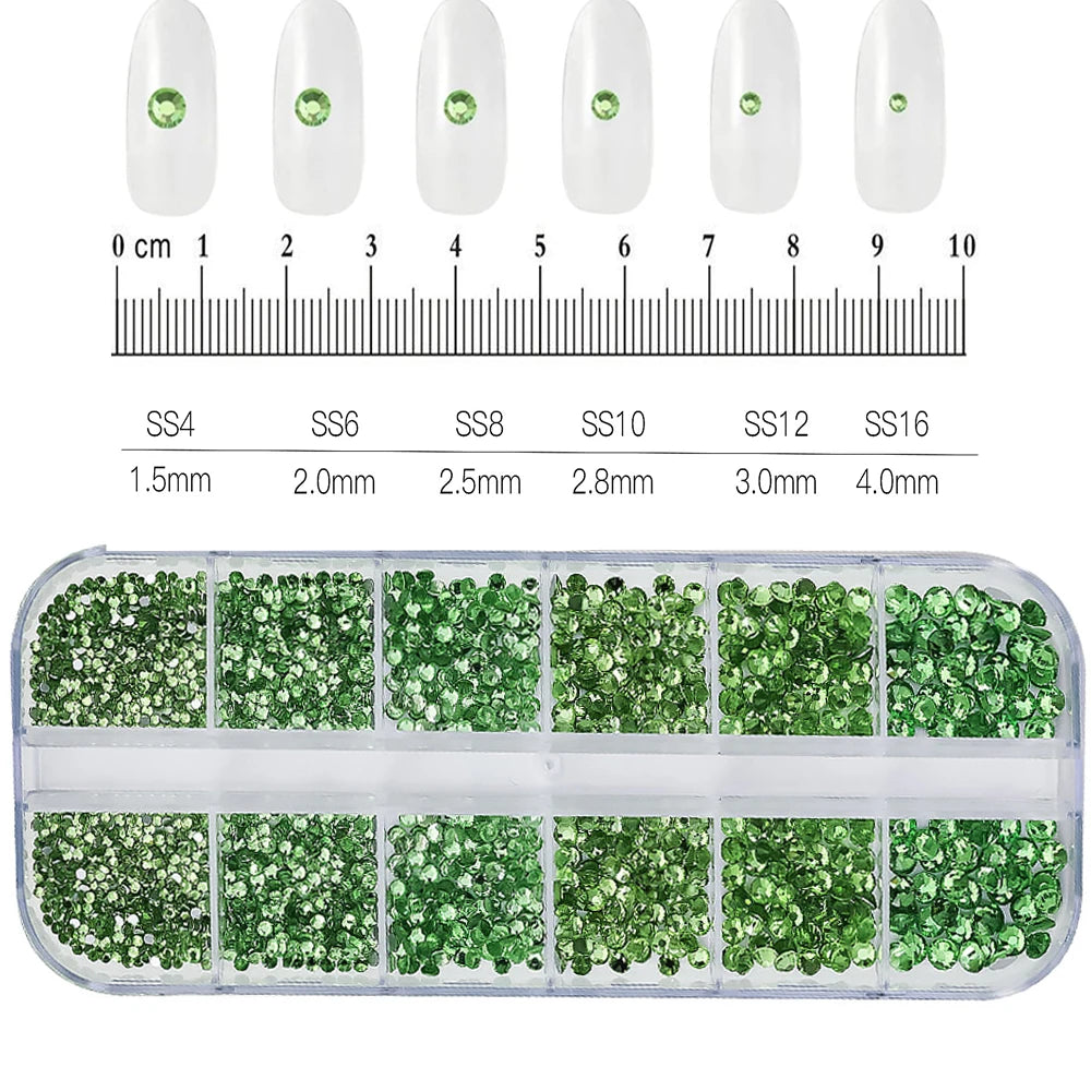 2400pcs+ Shiny Clear Crystal Gems Nail