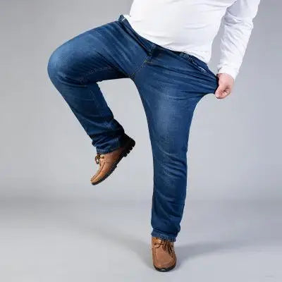 Plus Size elastic Denim Pants For Men