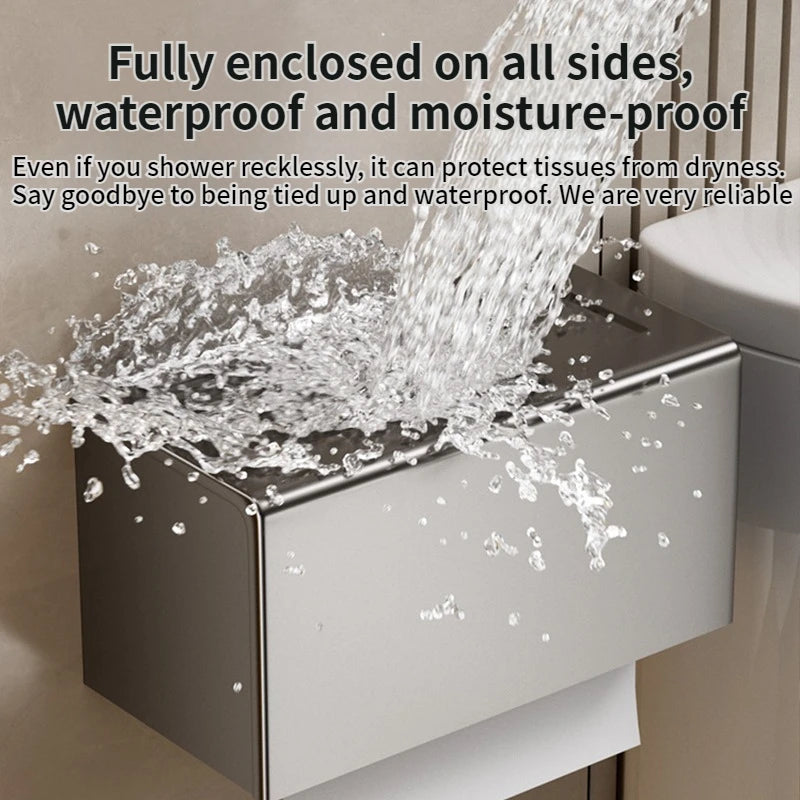 free punch Tissue Box no drill Bathroom Paper Towel Holder for Home Organizers Rack