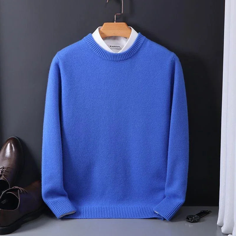 Cashmere Loose  Knitted Bottom Korean Casual Men Top