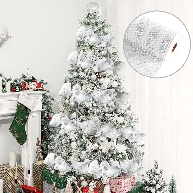 1Roll Christmas Mesh Ribbon DIY Bow