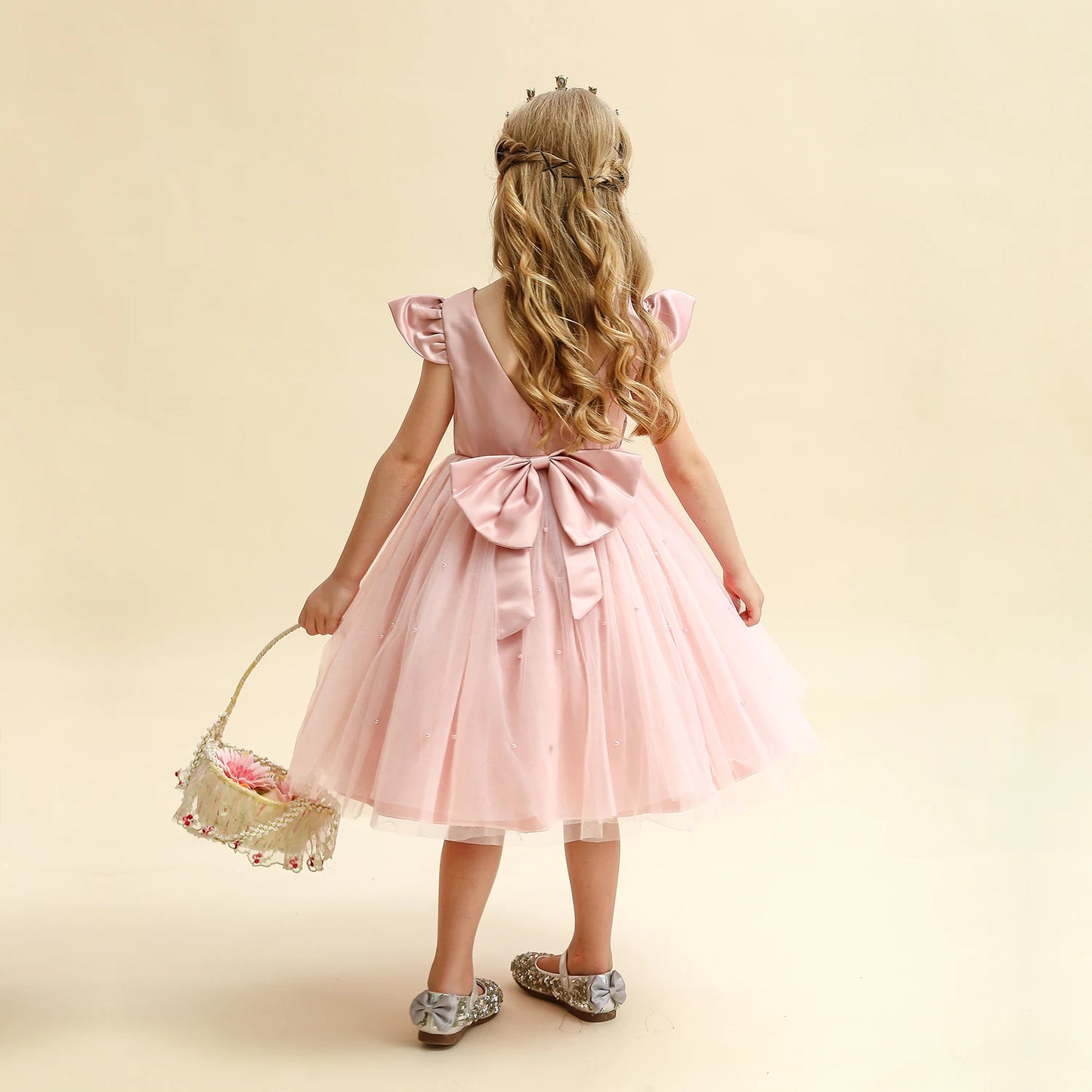 Flower Birthday Backless Bow Gown