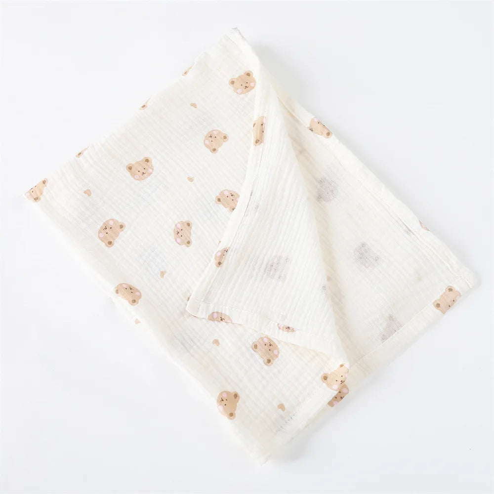 Cotton Swaddle Baby Blanket Floral Print
