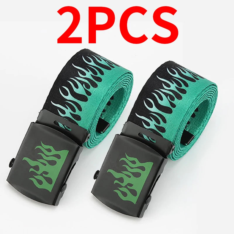 Punk Style Flame Hip-hop Decoration Durable Belt