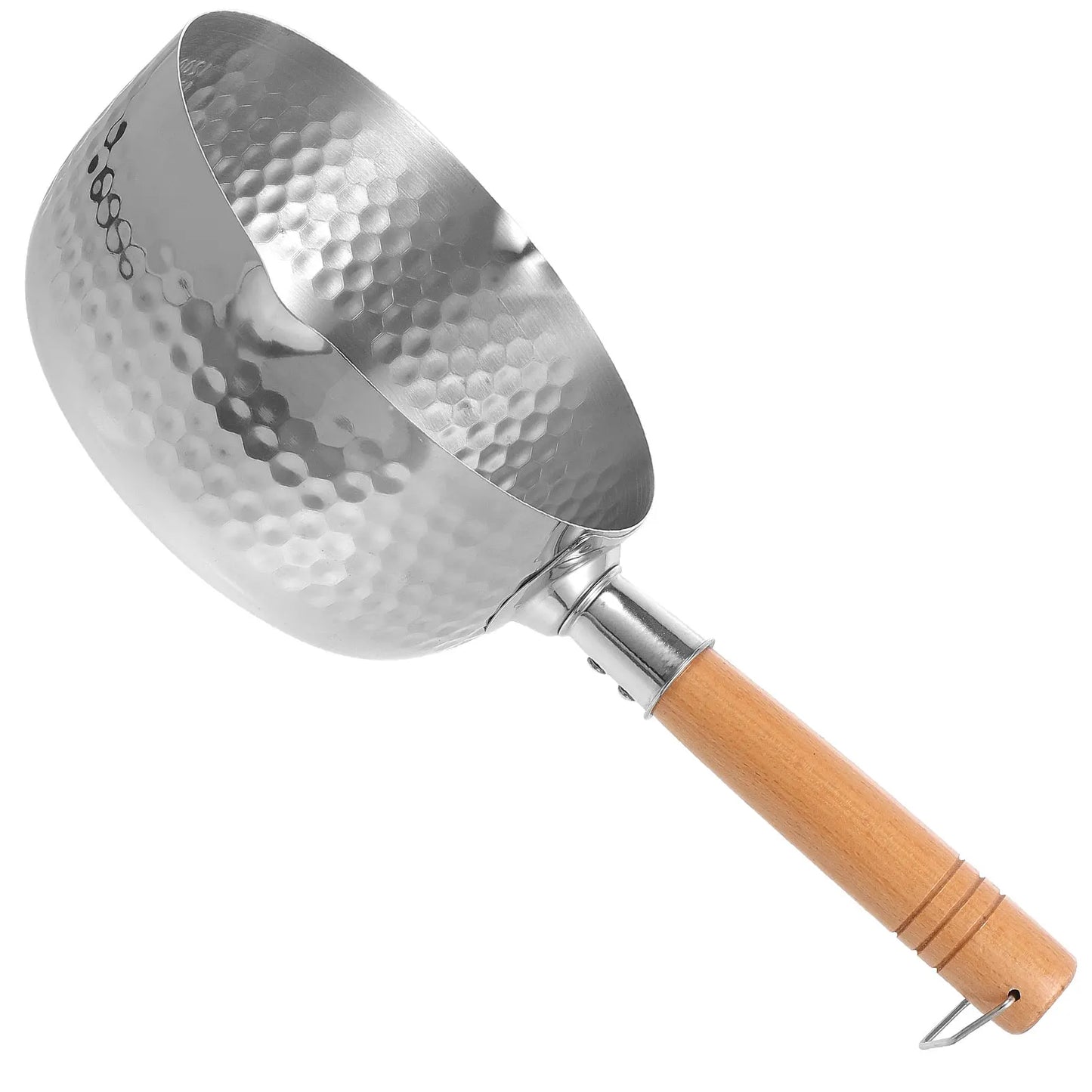 Snow Pan Wooden H Stainless Steel Donabe Pot Soup Sauce Pour Spout Asian Cooking Japanese Metal Cookware Heat Resistant Even