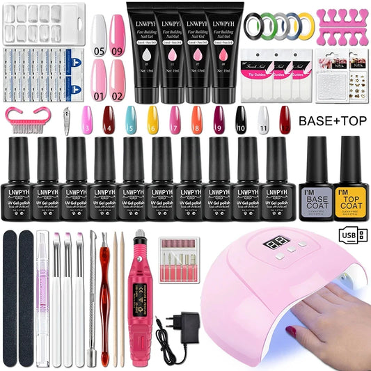 Gel Nail Polish Kit With UV Nail Lamp