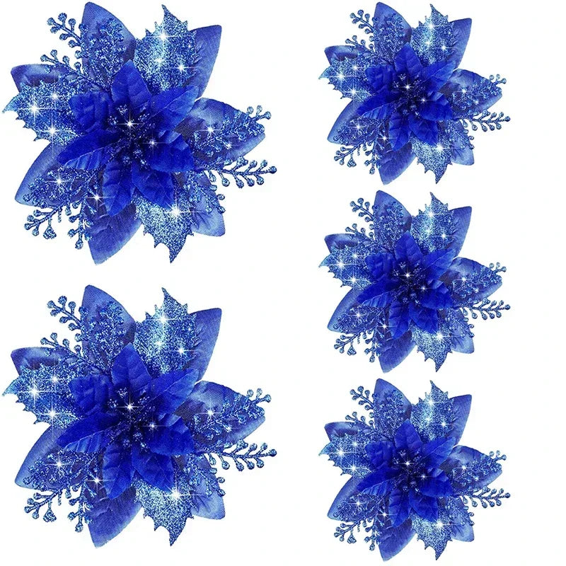 Glitter Artificial Christmas Flowers
