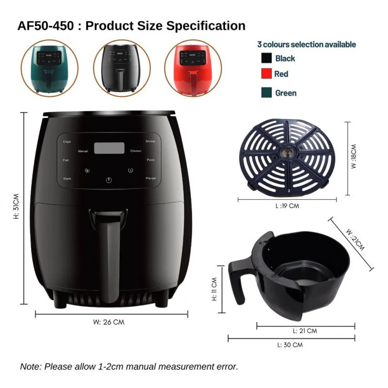 AirfryerCross-border Air Fryer for Home Use, Large Capacity110VMultifunctional Automatic Deep Frying Pan Chips Machine