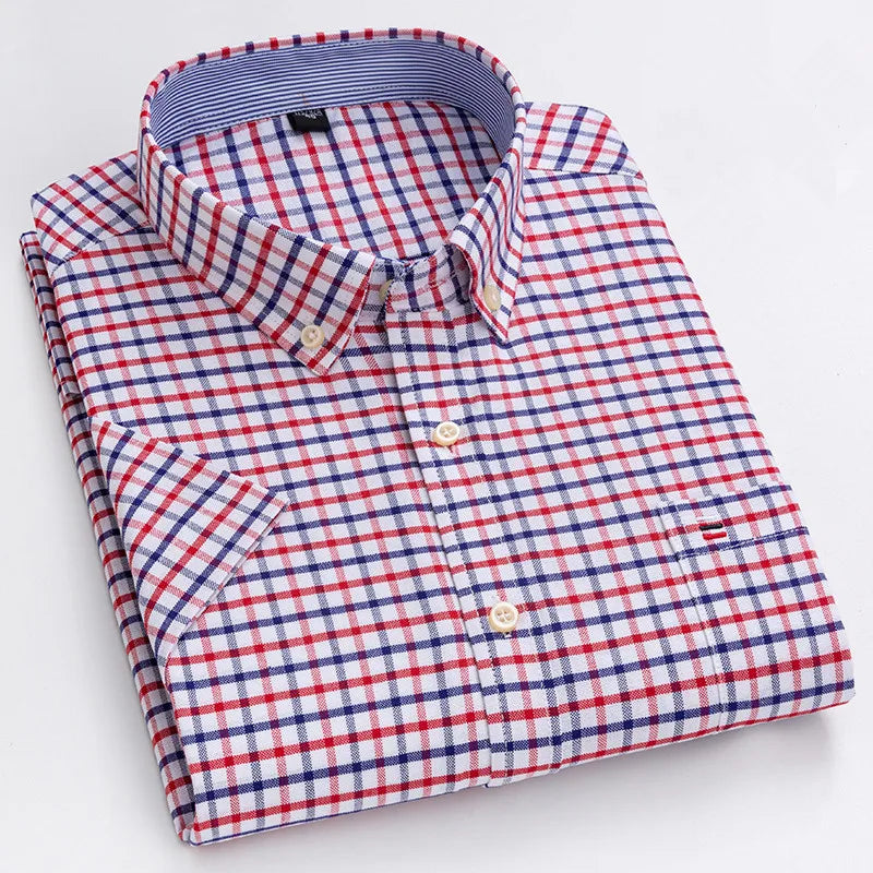 Oxford Style Short Sleeve Shirt For Men