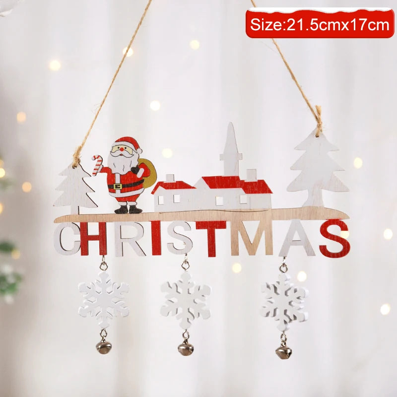 Gnome Santa Claus Wooden Hanging