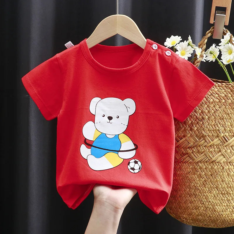 Cartoon Bears Cotton Graphic T Shirts