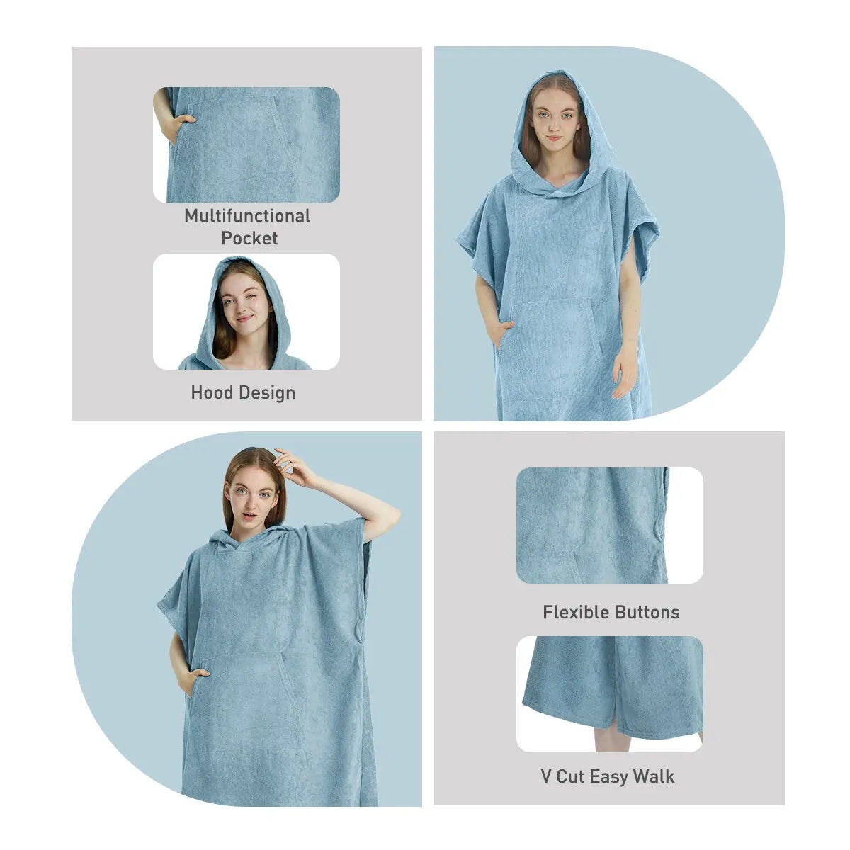 Quick-Dry Towel Hoodie Microfiber