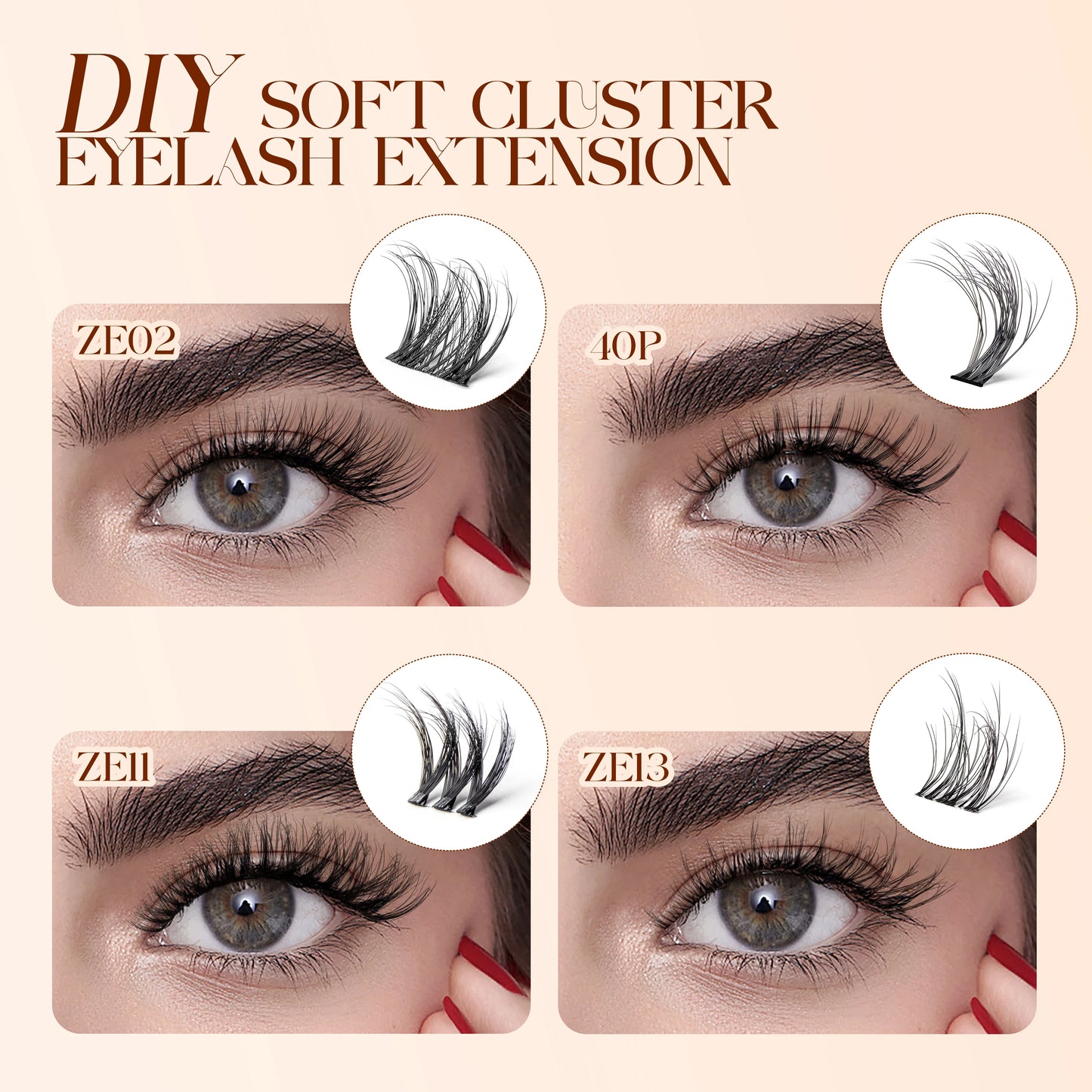 Fiber Eyelash Clusters