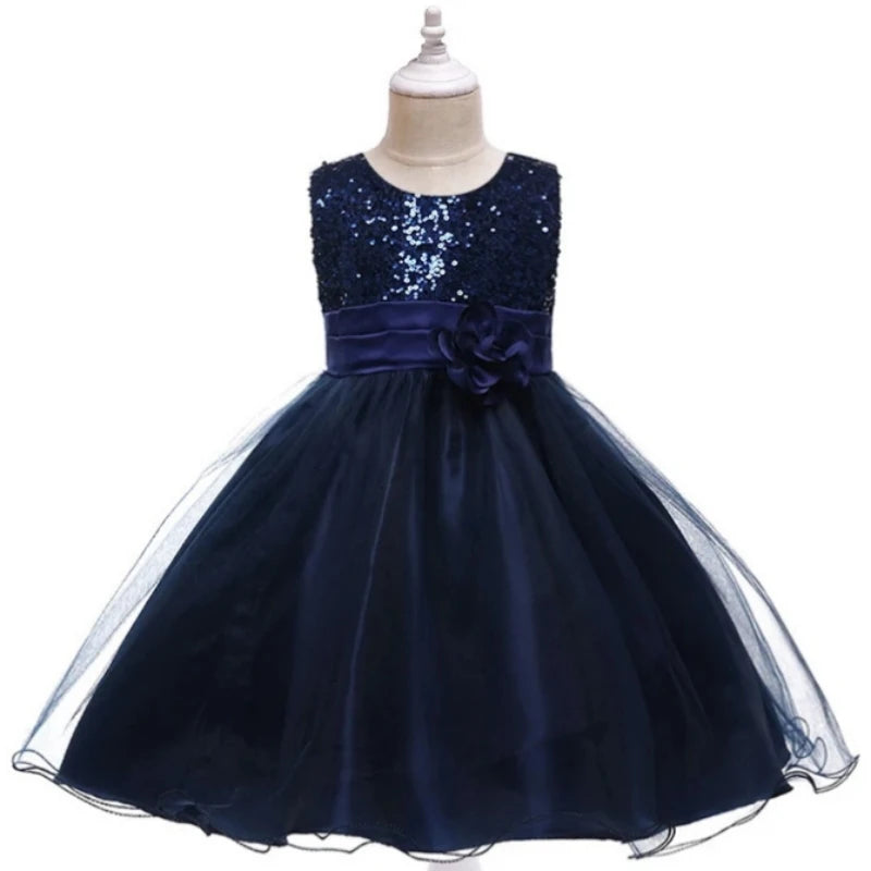 Flower Embroidered Bow Princess Dress