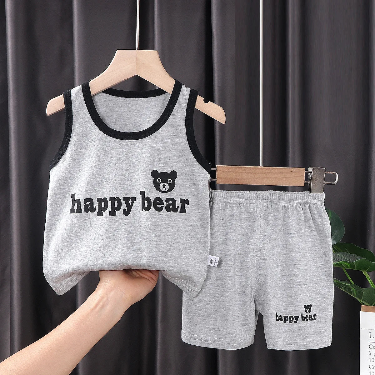 2 PCS Children Vest Suit T-Shirts